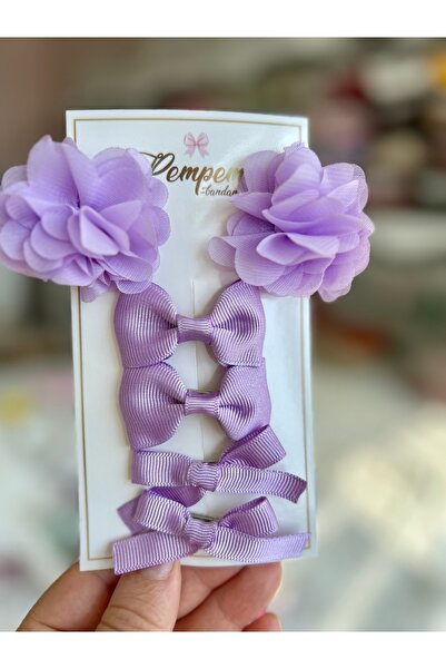 pempem bandana مجموعة مشابك شعر صغيرة للأطفال البنات مع زهور ليزر وأشرطة وفيو...