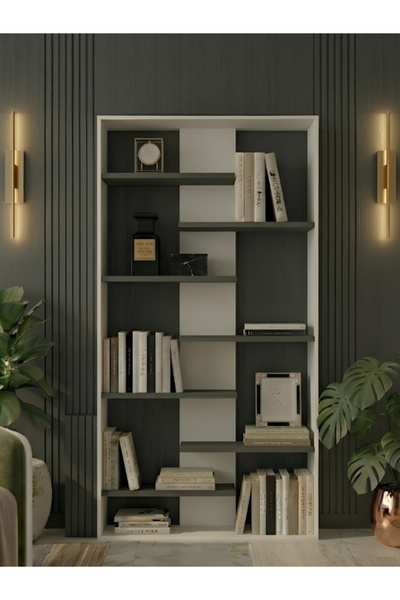 Free Home Premium MDF Ürün Nova Modern Asimetrik Kitaplık 171x85 cm