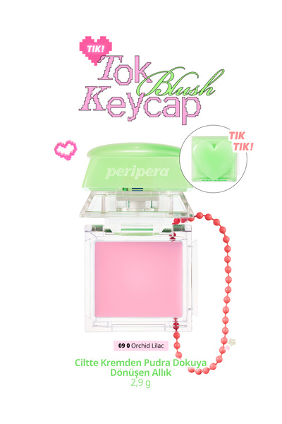 PERIPERA Ciltte Kremden Pudra Dokuya Dönüşen Allık Tok Blush Keycap (09 Orchi...