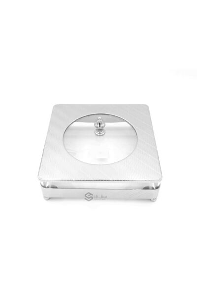 SQF Silver square dessert plates 1.10 liters