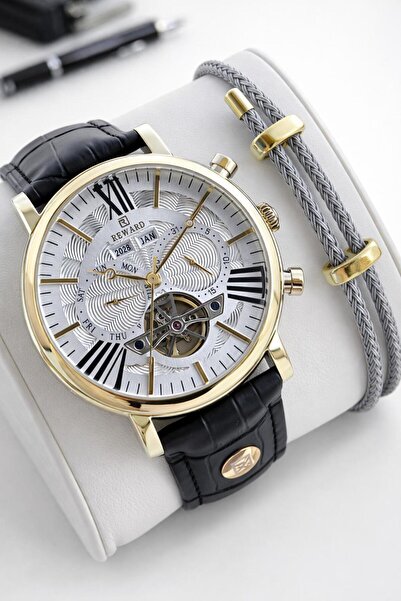 Reward Italian Bracelet Gifted D Leather Cord Automatic Mechanism 5 Atm Men W...