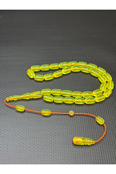 EnazStore Handcrafted, Signed, Special Color, Amber Prayer Beads Made from Clay