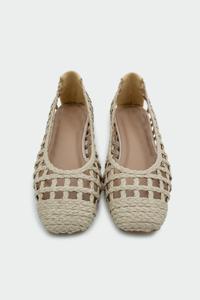 LAMİNTA Hugo Με πλεκτή λεπτομέρεια Γυναικείο Τεν Φλατ Μπαλαρίνα