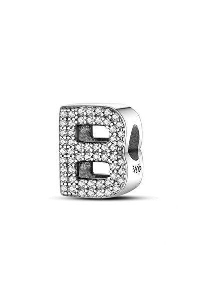Fubena Taşlı B Harf 925 Ayar Gümüş Charm