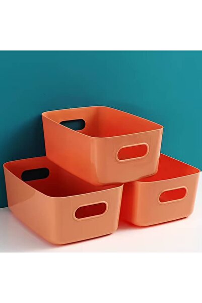 Thirty Three Design Set of 3 storage boxes, with handles, plastic, orange, 20...
