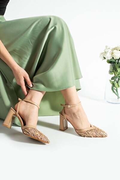 Asya Women's Stone Beige Block Heel Lu [9]Cm