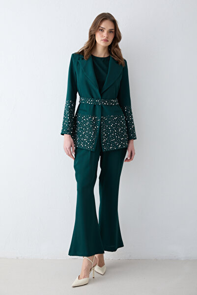 Melike Tatar Stone-Embellished Jacket Set 32-2667