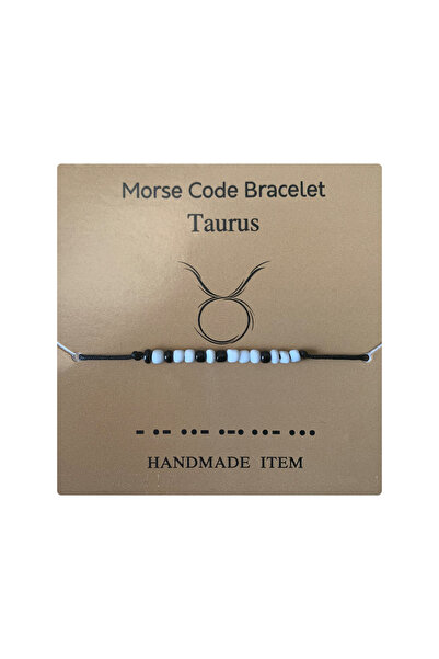 EFAYN.RO Taurus zodiac morse code bracelet, silver, handmade, black, EFAYN, u...