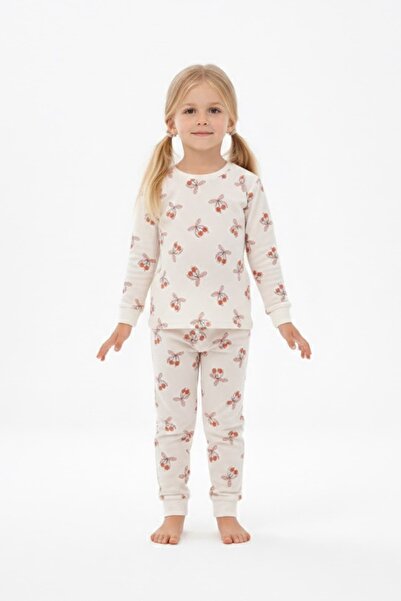 Rubeto Kids طقم بيجامة إنترلوك قطن بأكمام طويلة 100% للفتيات من عمر 3-8 سنوات...