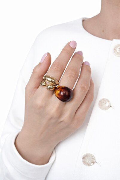 Ressia Amber Sparkle Triple Ring Set