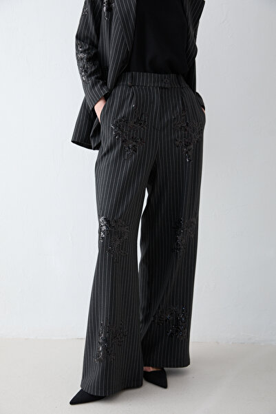 Melike Tatar cu dungi Set jachetă brodată 32-2694