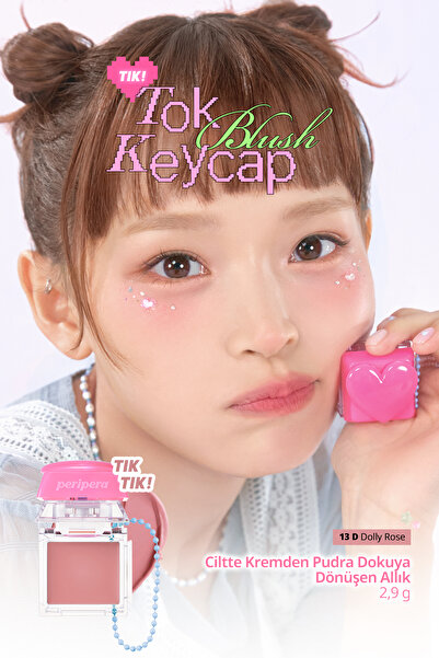 PERIPERA Ciltte Kremden Pudra Dokuya Dönüşen Allık Tok Blush Keycap (13 Dolly...