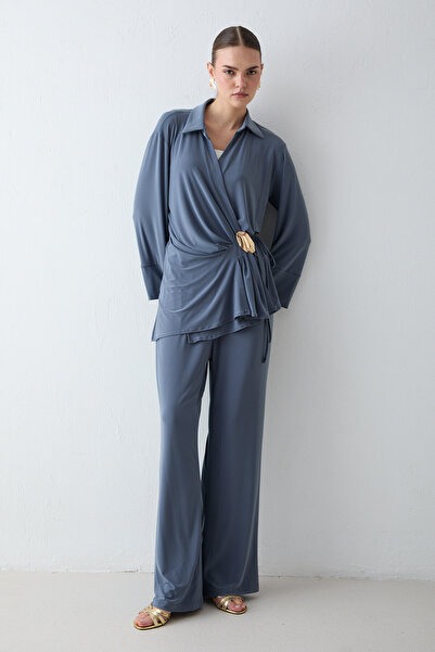 Melike Tatar material elastic seturi cu broșă 32-2712