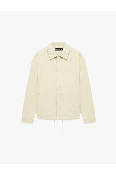 Koton bumbac lu cu buzunare Jachetă cu mânecă lungă guler de cămașă Jachetă d...