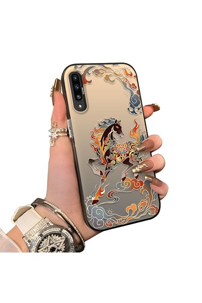 ucuc Samsung Galaxy A50/A50S/A30S Uyumlu Sert Akrilik Arka Silikon Kenar Lens...