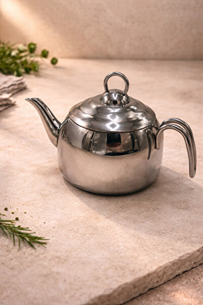 Rivorn إبريق شاي فردي من الفولاذ المقاوم للصدأ سعة 1 لتر من كوركماز - إبريق ش...