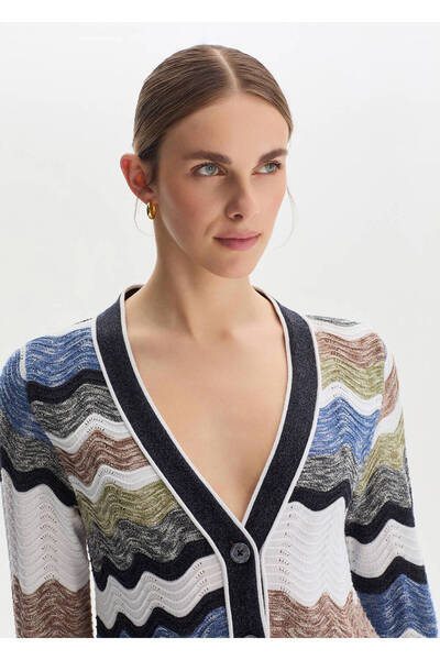 Knitss Muline Organic Cotton Multicolored Knitwear Cardigan