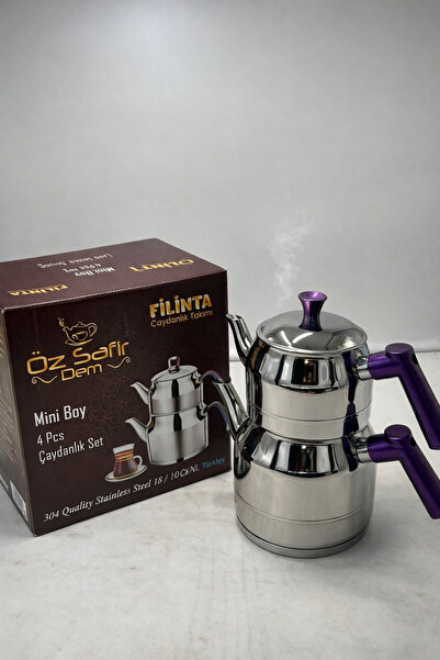Rivorn Safirdem Filinta Series 18/10 Mini Size Stainless Steel Teapot Set