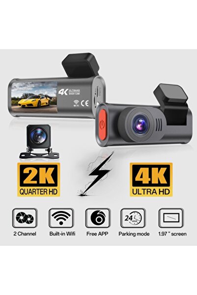 Tastech Wifi 4K UHD APP Araç İçi Kamera Gece Görüşlü Araba Kamera Kayıt Cihaz...