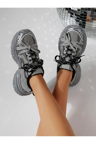 Zaira Women's grey eco- Leather sneakers Anne #24529 - 40