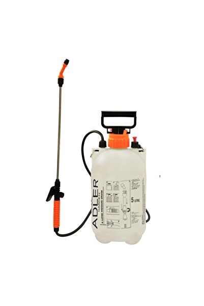 adler Pulverizator manual cu presiune Ad6806, 5l, 250Kpa, 43x18cm, 148cm (Alb...