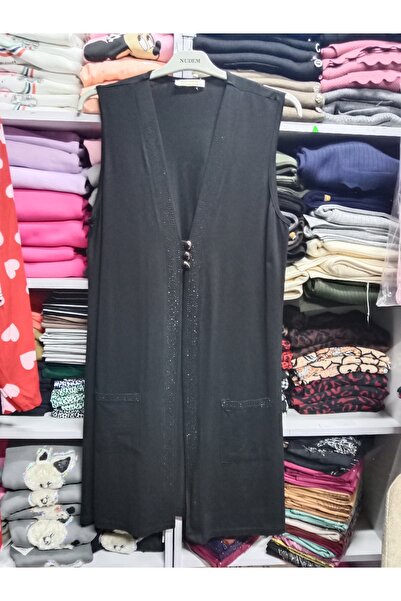 Butik Penye kumaş uzun yelek