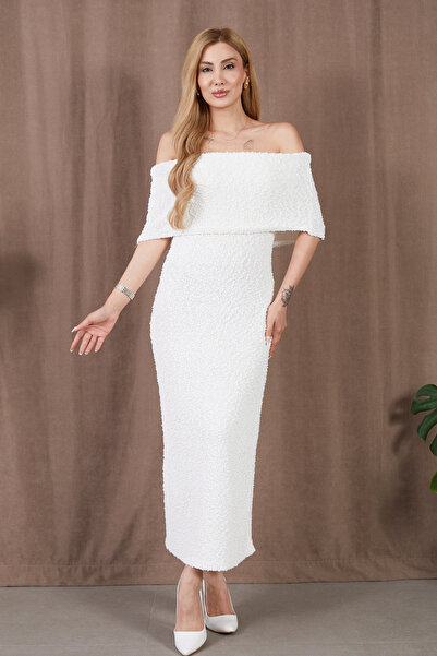 zenne Madonna Collar Dress Ecru