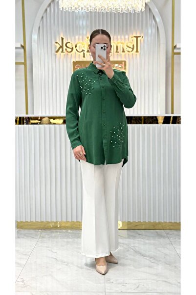 Magazin İncili Beyoğlu Stoned Floral Tencel Tunic