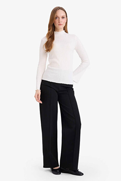 DeFacto Ίσιο φαρδύ μαύρο γυναικείο παντελόνι G2920AX/BK81