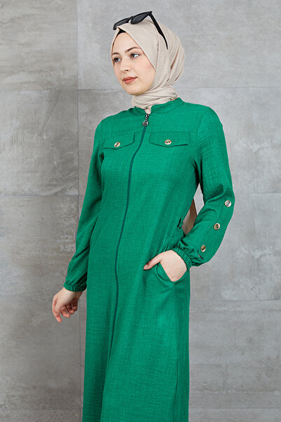 zenne Zippered Tunic Green