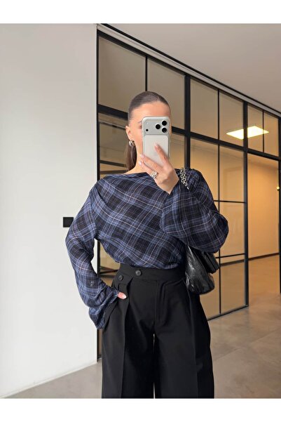 BB Bensu Buyruk ΚΑΪΚΙ ΓΙΑΚΑ Καρό ΜΠΛΟΥΖΑ ΙΝΤΙΓΚΟ