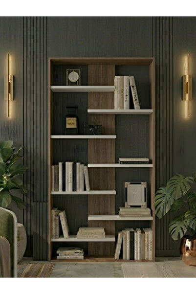Free Home Premium MDF Ürün Nova Modern Asimetrik Kitaplık 171x85 cm