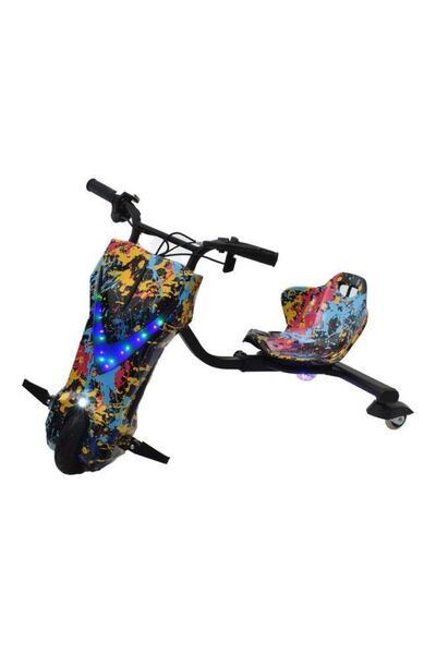 Star Kids Rally Drift 3 Wheel Electric Scooter with Helmet, Knee Pads and Elb...