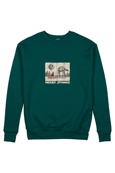 The Lucid Lab Star Wars Merry Sithmas Vintage Sweatshirt - Koyu Yeşil
