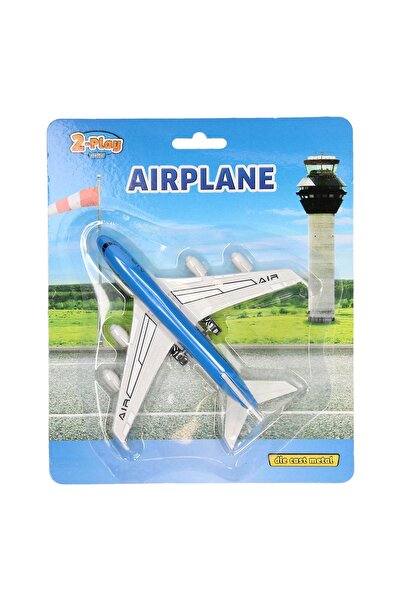 OEM Metal toy airplane with pull-back function14 cmBlue
