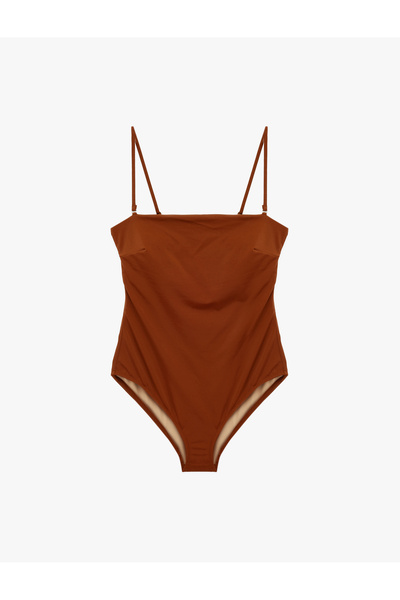 Koton Straight Fit Removable Strap Detail Strapless Swimsuit