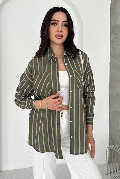 Noa&Noa Striped Pocket Detail Shirt – Brown Stripes