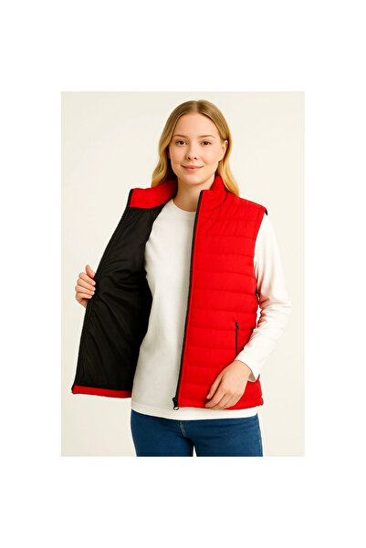 Narnuga Inflatable Zippered Vest Water-Repellent Quilted Lining Fabric Pocket...