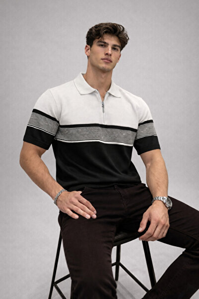 Lufian Erkek Tarz İki Renkli Polyemid Premium Kalite Erkek Yazlık Triko Tişört