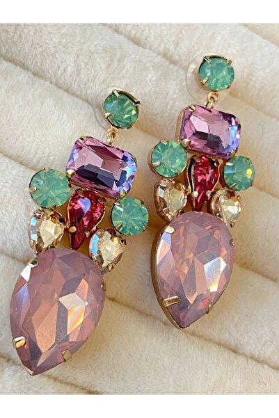Luxiva Colorful Stones Dangle Women's Earrings