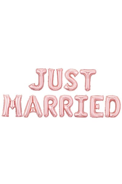 Avaleea Set baloane din folie metalizata, model just married, litere de 40 cm...