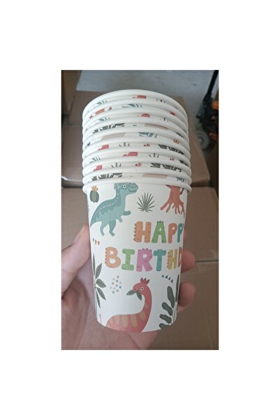 Avaleea Set de 10 pahare de carton cu design de petrecere 250ml model 1