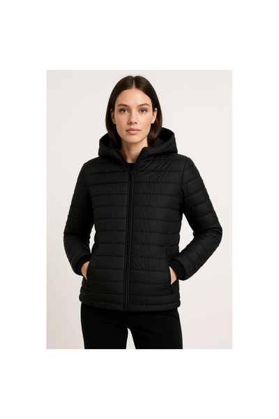 Narnuga Inflatable Hooded Zippered Jacket Water Repellent Quilted Lining Fabr...