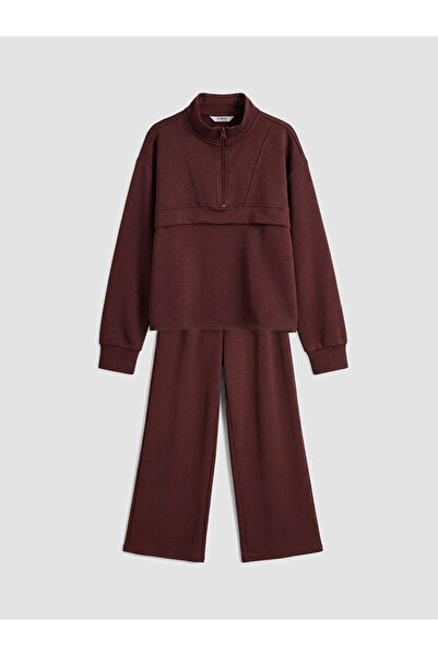 LC Waikiki LCW Kids Mürdüm Κοριτσίστικο Φούτερ και Φούτερ Μαλακής Υφής