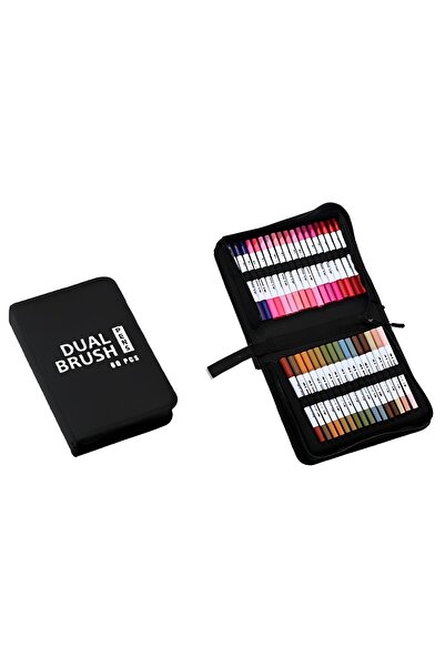 Avaleea Set de 60 de markere pe bază de apă, vârf 2 în 1, peniță neagră, corp...