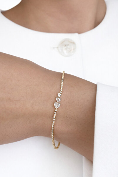 Ressia Three Row Heart Bracelet