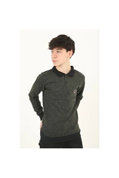 Narnuga Thessaloniki Collar Embroidered Sweater - Khaki -