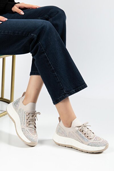 SUİNS SHOES Γυναικεία αθλητικά παπούτσια Suins Veina Model με πέτρινη κεντητι...