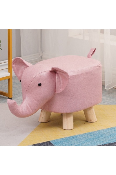 Avaleea Taburet pentru Copii, Scaun Tip Taburet, Model Elefant, din Lemn Masi...