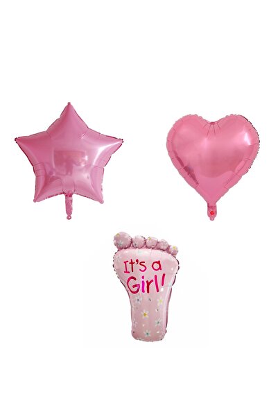 Avaleea Set 3 Baloane din Folie Metalizata, Figurine Picior 46x79 cm, Inima 4...